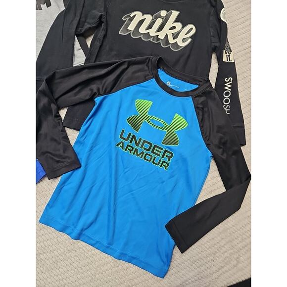Nike Under Armour Shirt Lot Boys 6 Sweatshirt Long Sleeves Athletic Wear - Picture 3 of 8